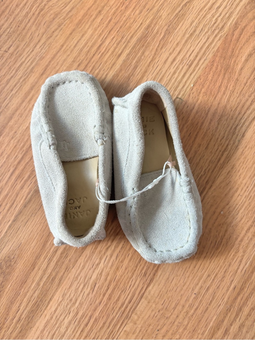 Janie and Jack Little Kids Light Beige Suede Moccasins